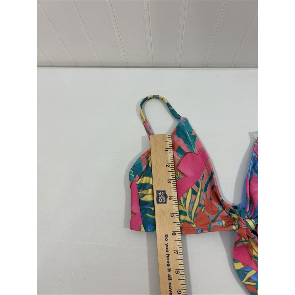 Kona Sol Women M 8-10 Blue Pink Floral Bikini Top Adj Straps Padded New Tags - Picture 5 of 5